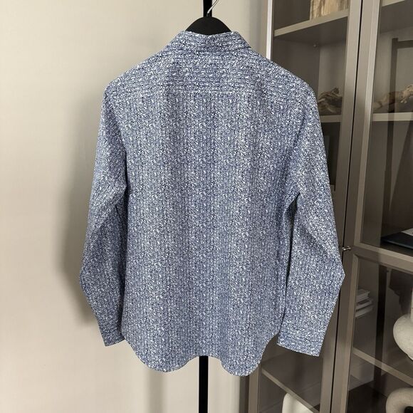 Robert Graham Classic Satin Blue Floral Pattern Button Long Sleeve Shirt M NEW - Picture 4 of 6